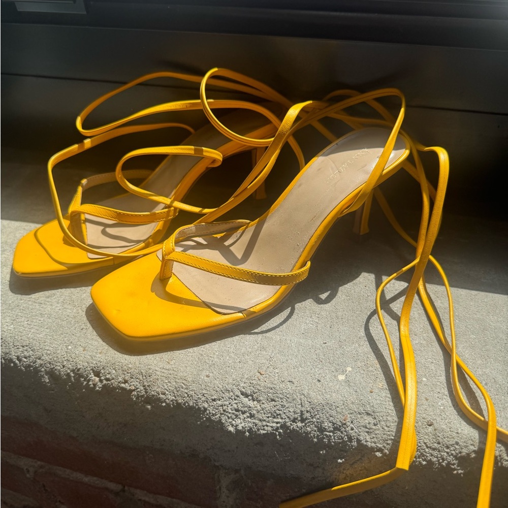 Ann Taylor Yellow Strappy Heels